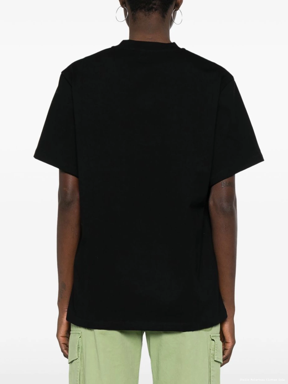 Affordable Women Stella cotton T-shirt crystal-logo McCartney 0801